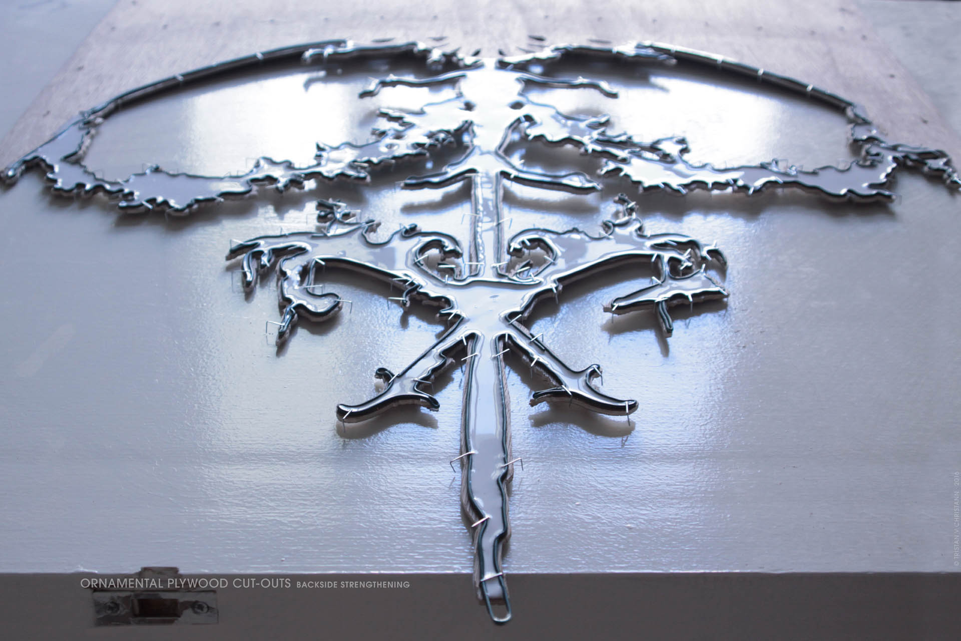 Project Blue Salon, Ornamental Plywood Cut-Outs